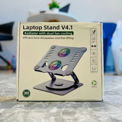 Laptop Stand V4.1 – Support PC Rotatif Portable avec Double Ventilateur