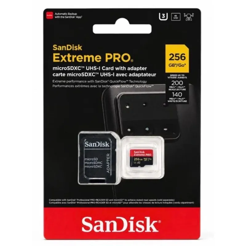 Carte Mémoire SanDisk Extreme PRO microSDXC 256 Go – UHS-I avec Adaptateur SD - photo 1