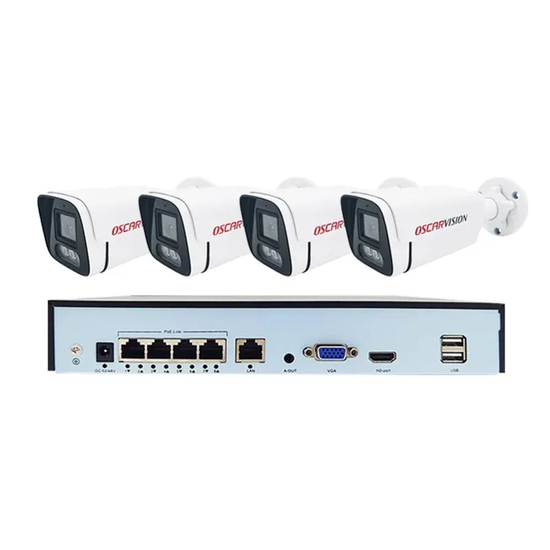 Oscar Vision – Kit de 4 Caméras Vidéosurveillance IP PoE 5MP - photo 1