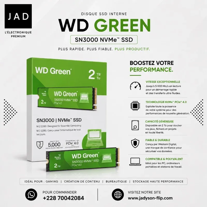WD Green SN3000 NVMe SSD 2 To – PCIe 4.0 - photo 1